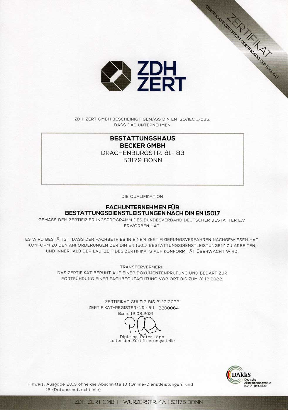 bestattungshaus becker-bonn-zertifikat